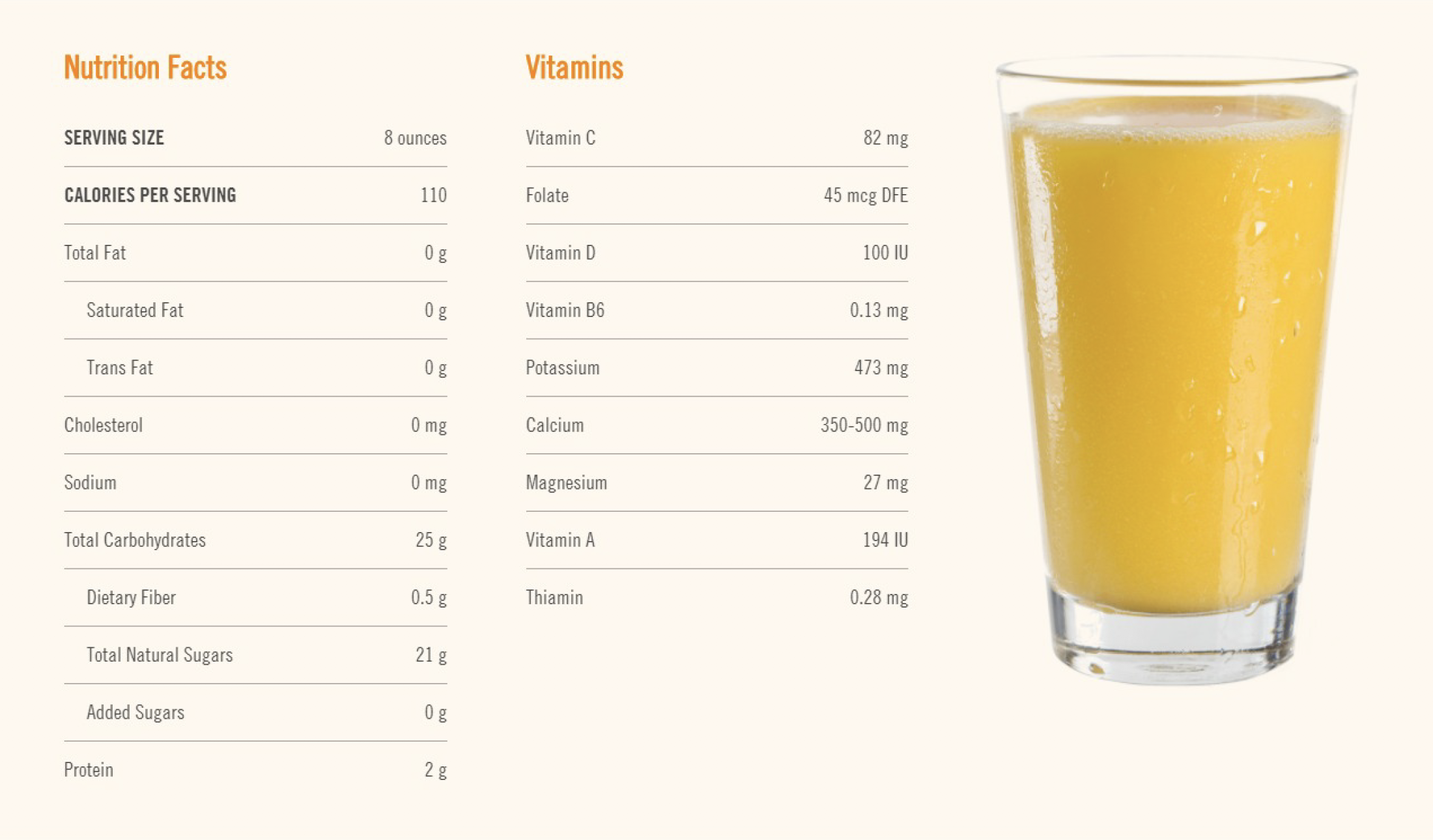 Florida Orange Juice Nutrition Facts And More Florida