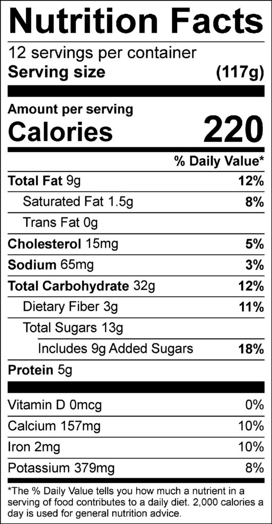 Orange Almond Buckwheat Pancakes Label