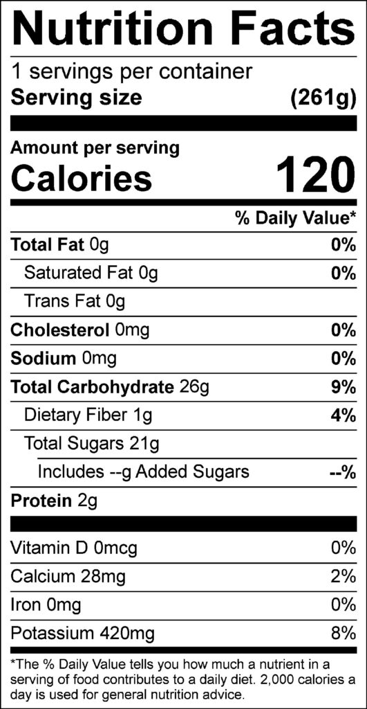 Paradise Island Nutrition Facts